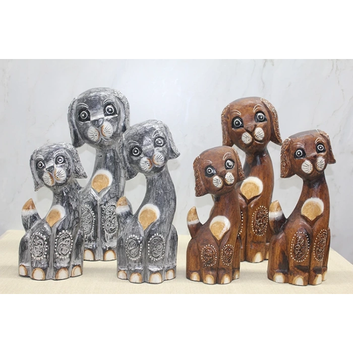 Ahşap 3lü Köpek Seti