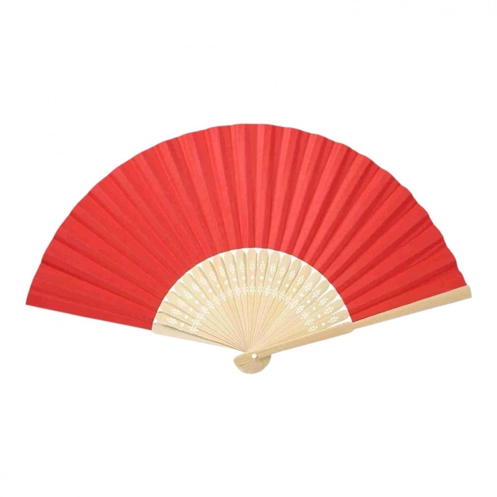 Ahşap Kırmızı Kağıt Yelpaze 12li Paket