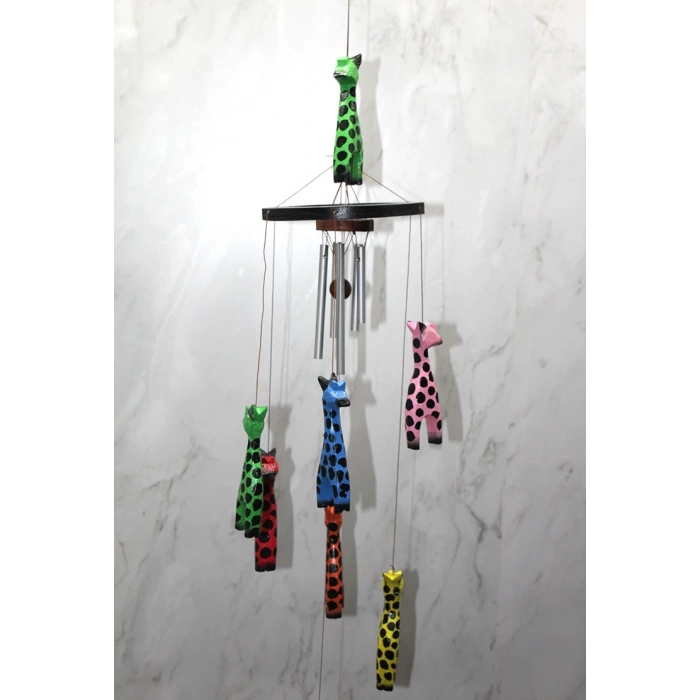 Ahşap Zürafali Rüzgar Çani Sayang:3