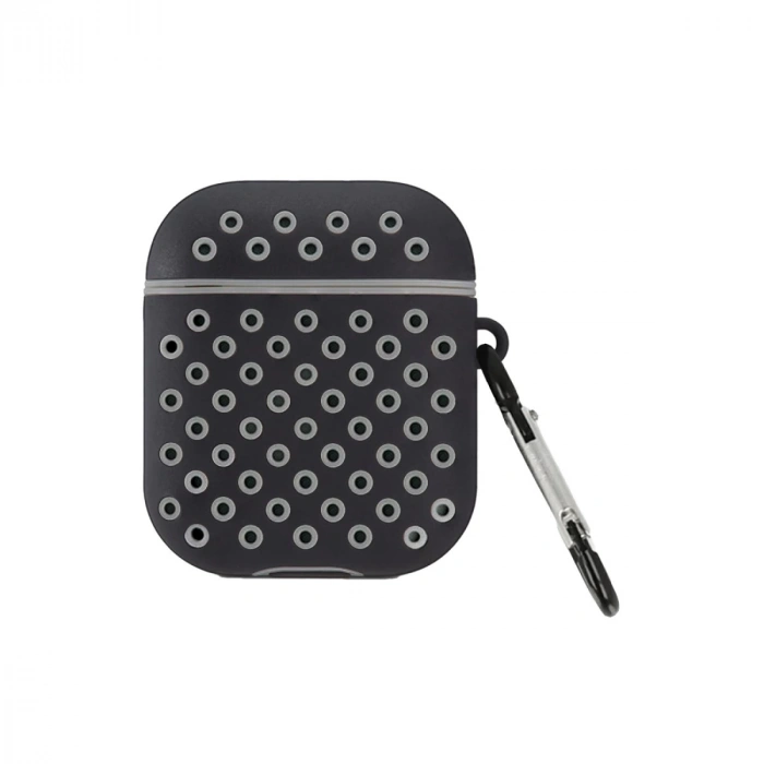 Airpods 2 (2.nesil) Spor Delikli Kılıf - Siyah-gri