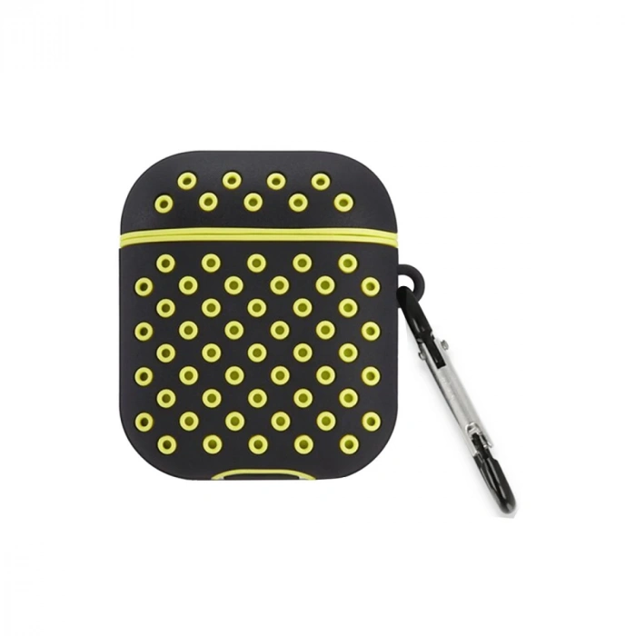 Airpods 3 (3.nesil) Spor Delikli Kılıf - Siyah-sarı