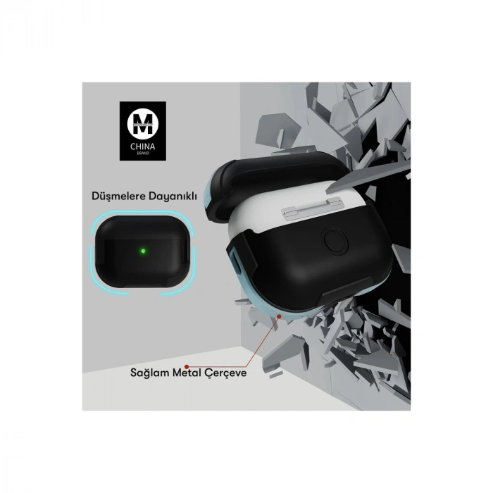 Airpods Pro 2 (2.nesil) Mo-a8 Armor Kılıf - Gümüş