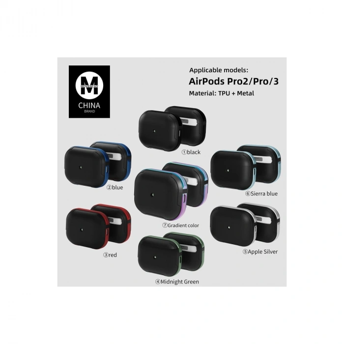 Airpods Pro 2 (2.nesil) Mo-a8 Armor Kılıf - Sierra Blue