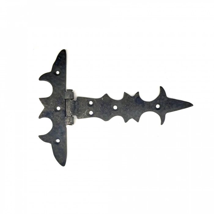 Antika Tarz Dekoratif Pirinç Kuyruklu Lale Menteşe - 147x193 Mm, Oksit
