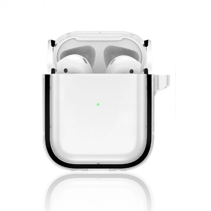 Apple Airpods 4 (4.nesil) Shiny Şeffaf Kılıf - Siyah