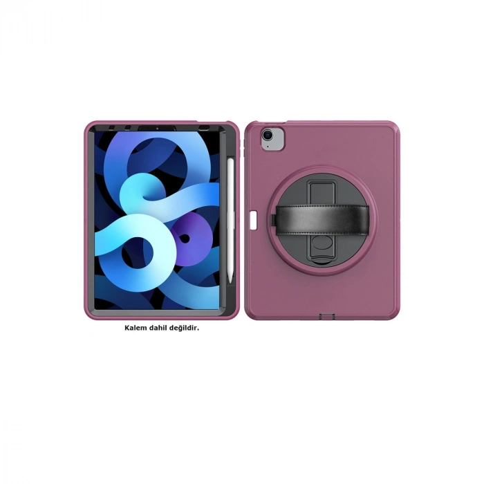 Apple İpad 2022 10.9 (10.nesil) Kılıf Hand Strap Tablet Kılıfı - Mürdüm