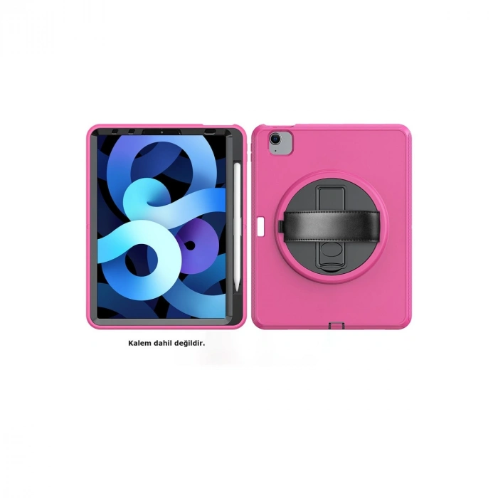 Apple İpad 2022 10.9 (10.nesil) Kılıf Hand Strap Tablet Kılıfı - Pembe