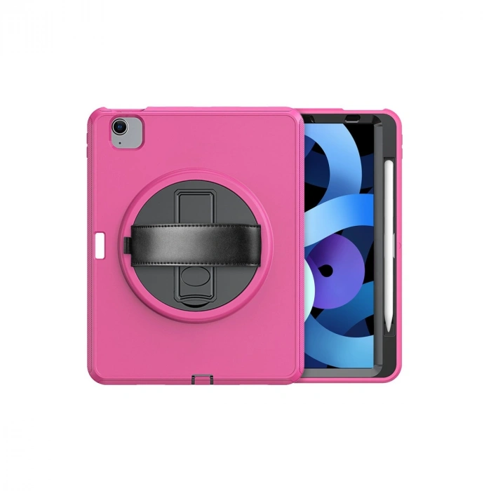 Apple İpad 2022 10.9 (10.nesil) Kılıf Hand Strap Tablet Kılıfı - Pembe