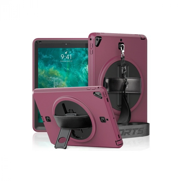 Apple İpad 5 Air 9.7 Kılıf Strap-c Otterbox Tablet Kapak - Mürdüm