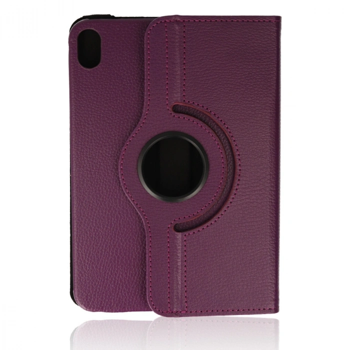 Apple İpad Mini 6 Kılıf 360 Tablet Deri Kılıf - Mürdüm