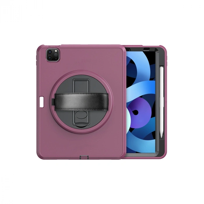 Apple İpad Pro 11 (2018) Kılıf Hand Strap Tablet Kılıfı - Mürdüm