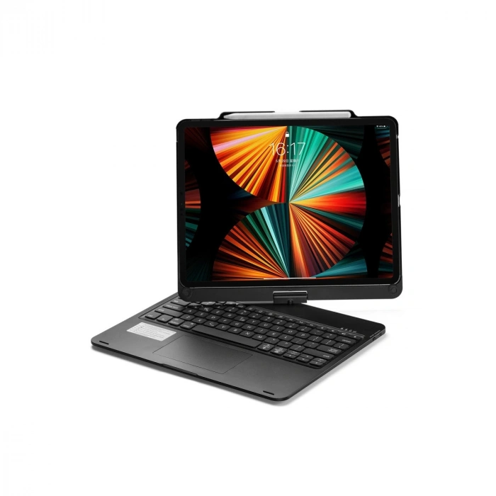 Apple İpad Pro 12.9 (2021) Kılıf Magic Dönen Klavyeli Tablet Kılıf - Siyah