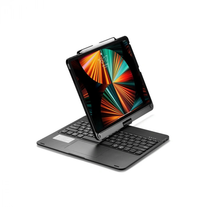 Apple İpad Pro 12.9 (2021) Kılıf Magic Dönen Klavyeli Tablet Kılıf - Siyah