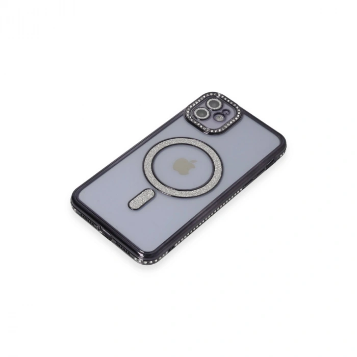 Apple İphone 11 Kılıf Joke Simli Magneticsafe Kılıf - Siyah