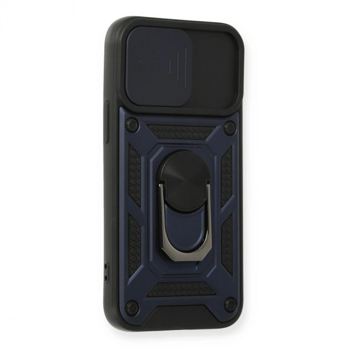 Apple İphone 11 Kılıf Pars Lens Yüzüklü Silikon - Lacivert