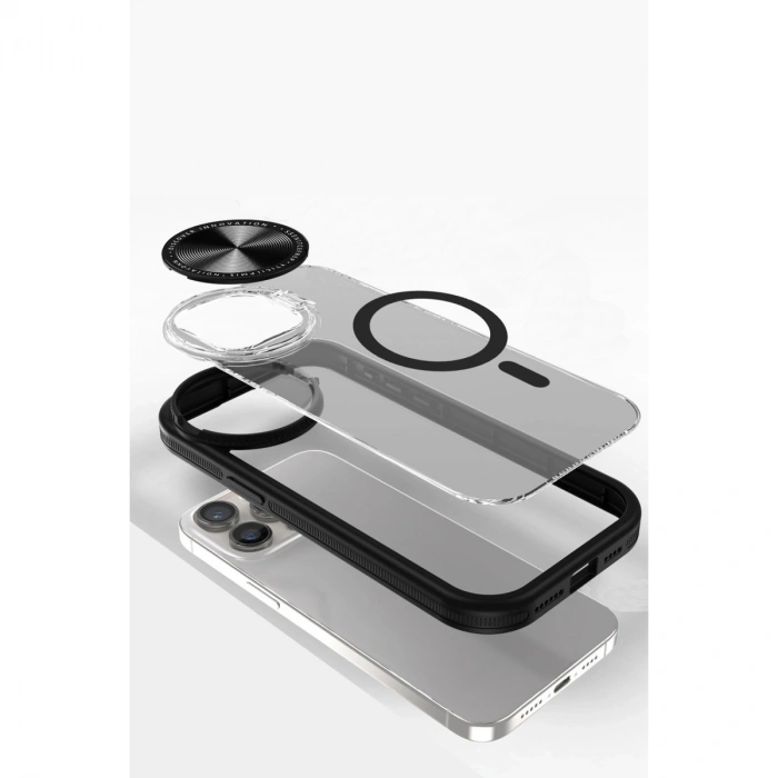 Apple İphone 11 Kılıf Teleskop Lens Magsafe Silikon Kapak - Siyah