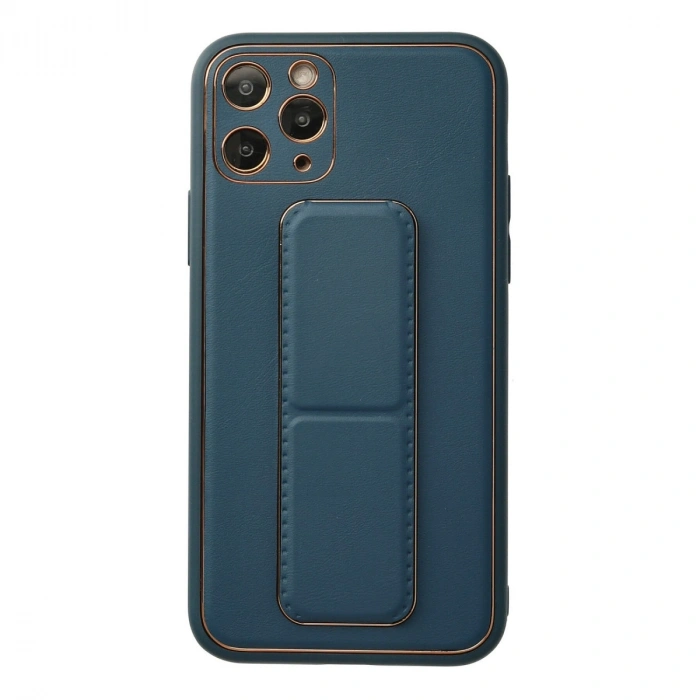 Apple İphone 11 Pro Kılıf Coco Deri Standlı Kapak - Mavi