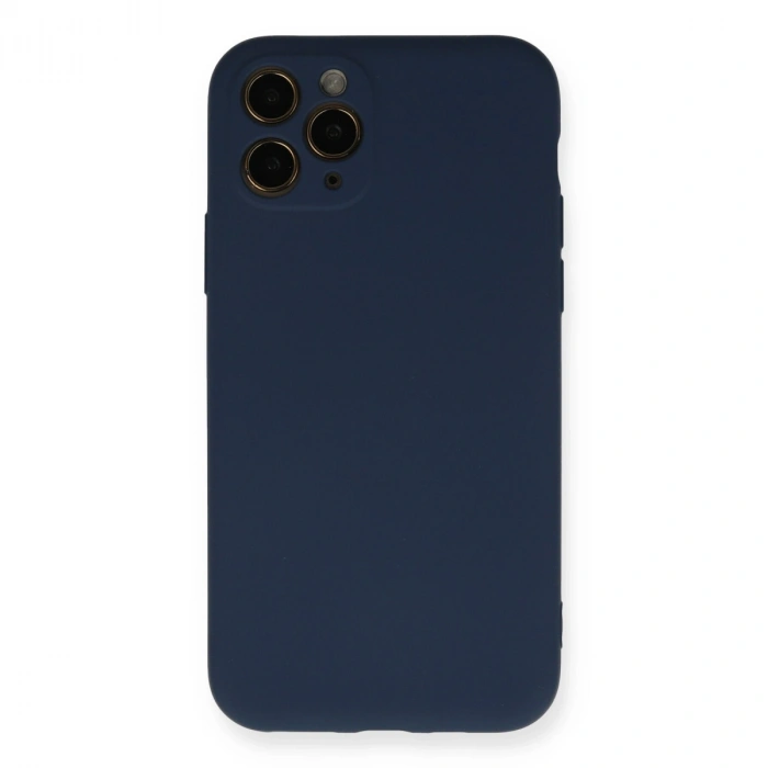 Apple İphone 11 Pro Kılıf Nano İçi Kadife Silikon - Lacivert