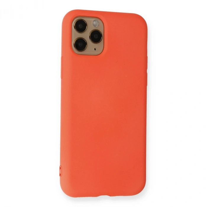 Apple İphone 11 Pro Kılıf Nano İçi Kadife Silikon - Turuncu