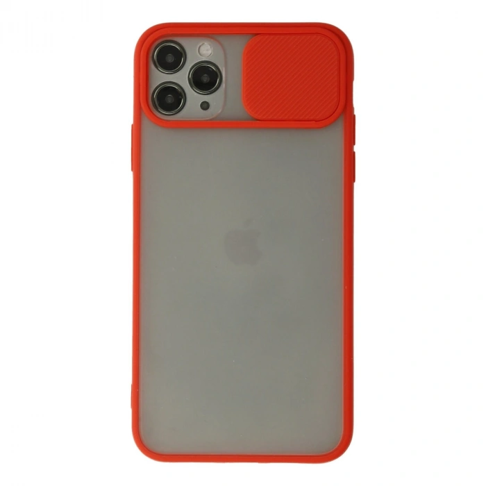 Apple İphone 11 Pro Kılıf Palm Buzlu Kamera Sürgülü Silikon - Kırmızı