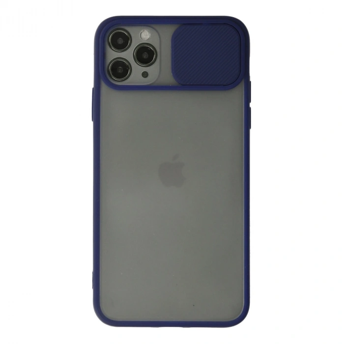 Apple İphone 11 Pro Kılıf Palm Buzlu Kamera Sürgülü Silikon - Lacivert