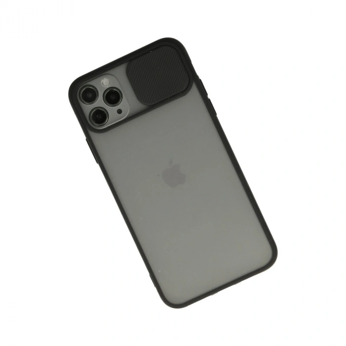 Apple İphone 11 Pro Kılıf Palm Buzlu Kamera Sürgülü Silikon - Siyah