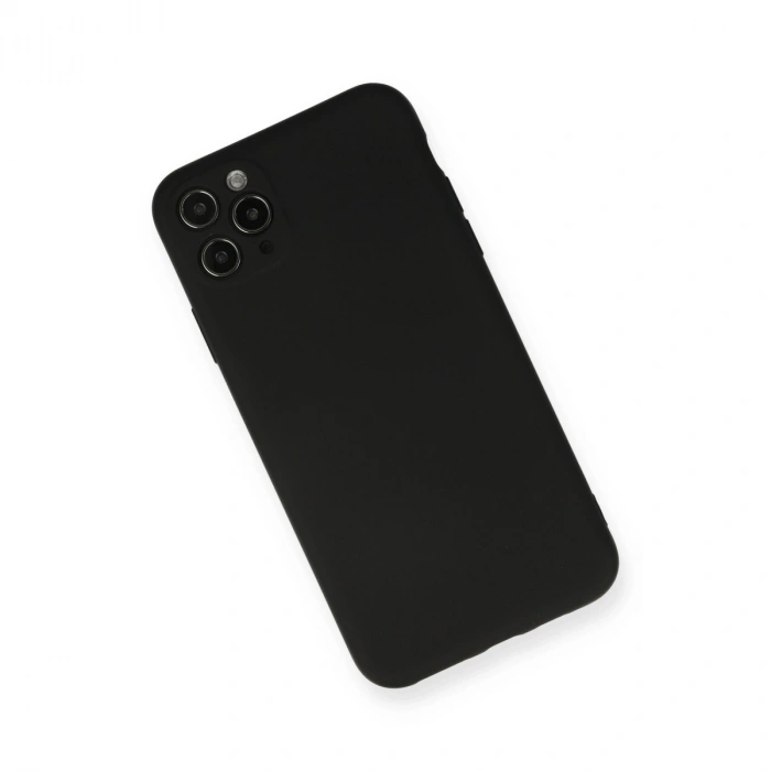 Apple İphone 11 Pro Max Kılıf Nano İçi Kadife Silikon - Siyah