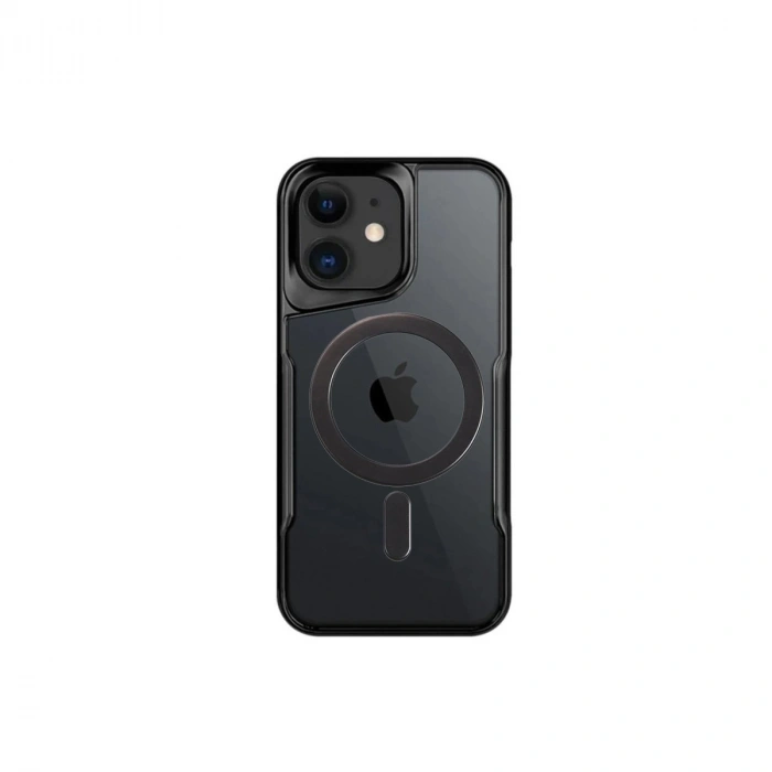 Apple İphone 12 Kılıf Boyi Magsafe Silikon Kapak - Siyah