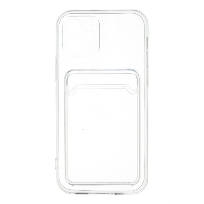 Apple İphone 12 Kılıf Kart Şeffaf Silikon - Şeffaf