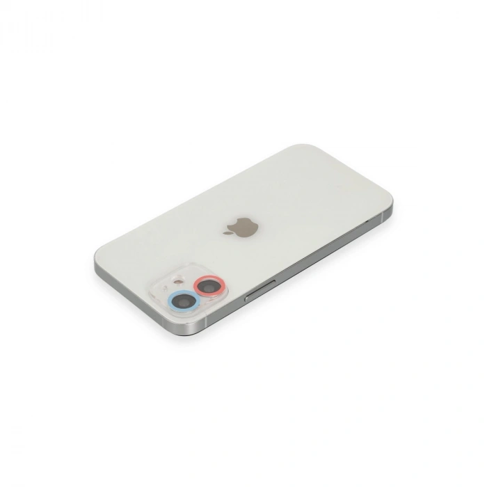 Apple İphone 12 Mini Renkli Kamera Lens Koruma Cam - Pembe-mavi