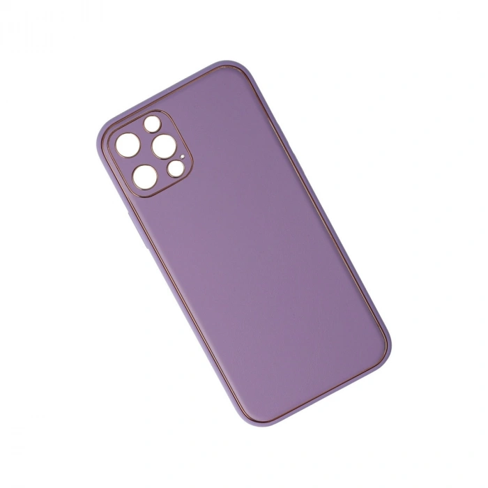 Apple İphone 12 Pro Kılıf Coco Deri Silikon Kapak - Lila