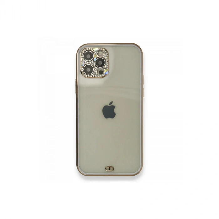 Apple İphone 12 Pro Kılıf Liva Taşlı Silikon - Mor