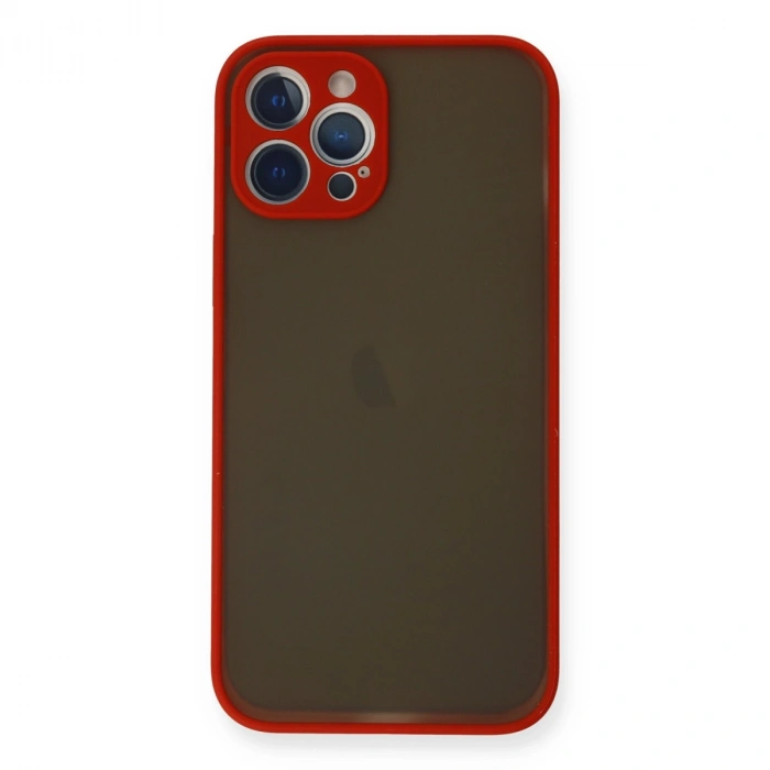 Apple İphone 12 Pro Kılıf Montreal Silikon Kapak - Kırmızı