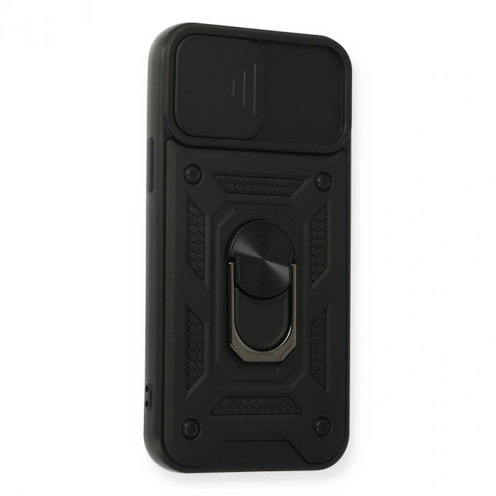 Apple İphone 12 Pro Kılıf Pars Lens Yüzüklü Silikon - Siyah