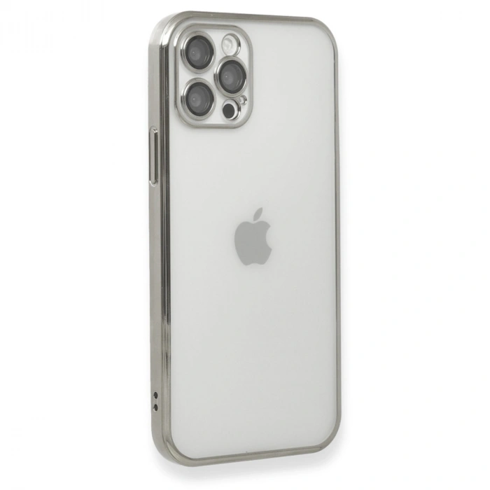 Apple İphone 12 Pro Kılıf Razer Lensli Silikon - Gümüş