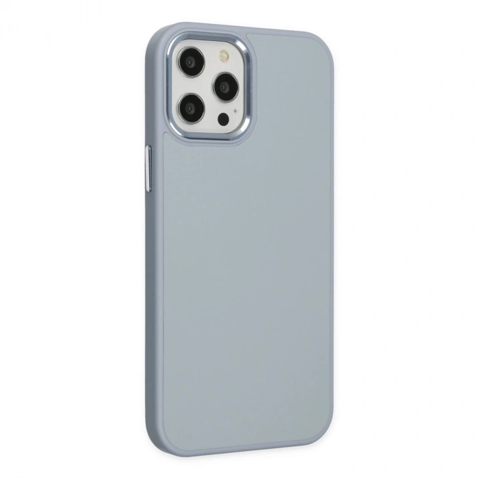 Apple İphone 12 Pro Max Kılıf Asya Deri Silikon - Sierra Blue