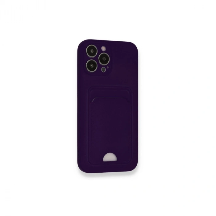 Apple İphone 12 Pro Max Kılıf Kelvin Kartvizitli Silikon - Derin Mor
