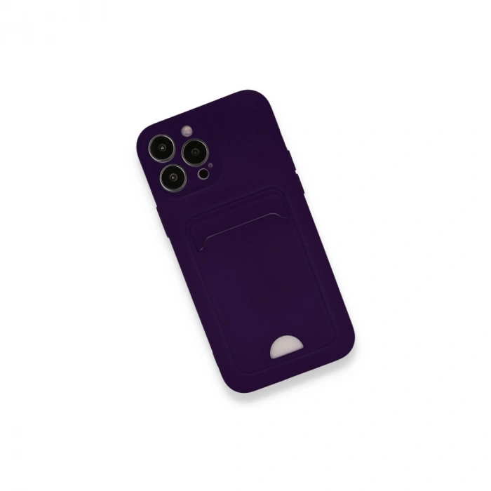 Apple İphone 12 Pro Max Kılıf Kelvin Kartvizitli Silikon - Derin Mor