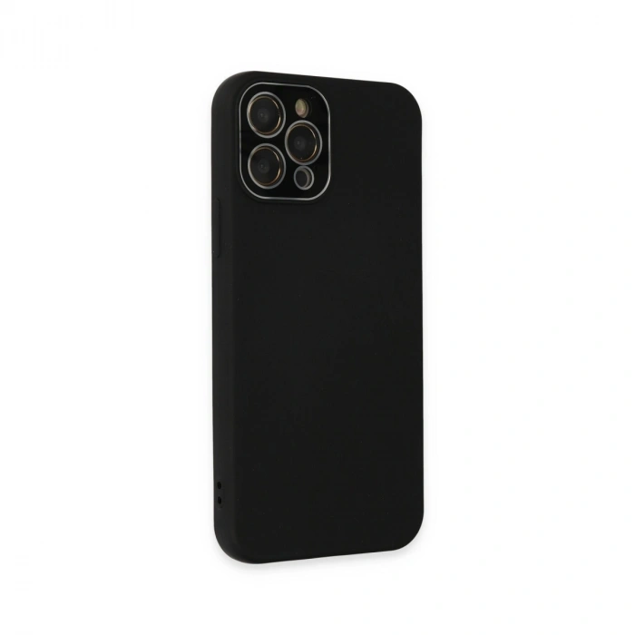 Apple İphone 12 Pro Max Kılıf Lansman Glass Kapak - Siyah