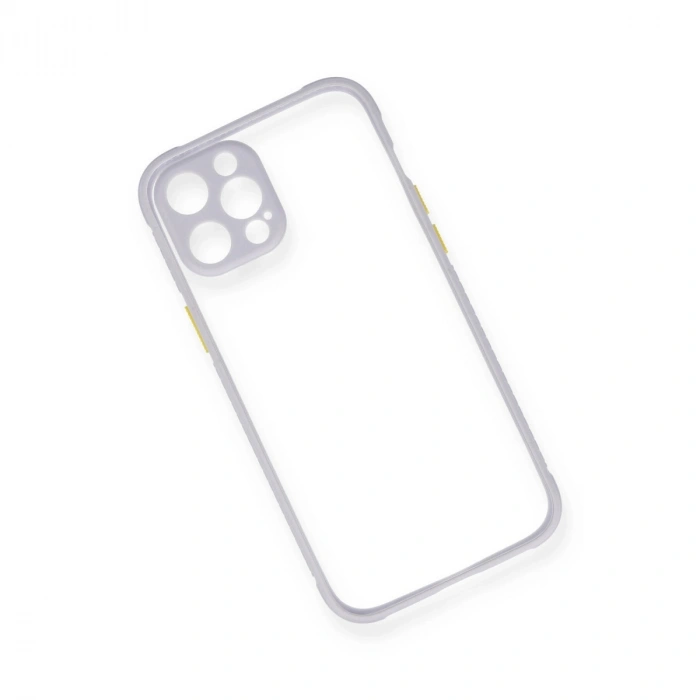 Apple İphone 12 Pro Max Kılıf Miami Şeffaf Silikon - Lila