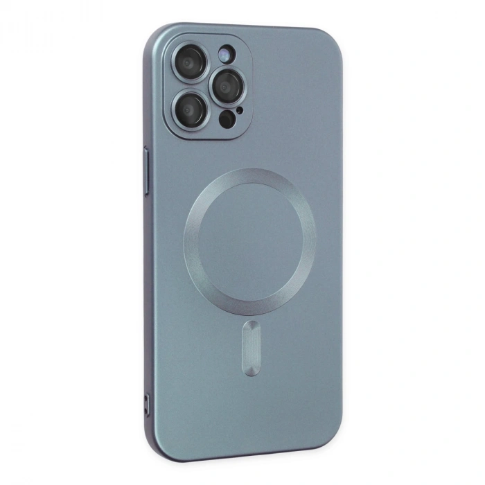 Apple İphone 12 Pro Max Kılıf Moshi Lens Magneticsafe Silikon - Sierra Blue