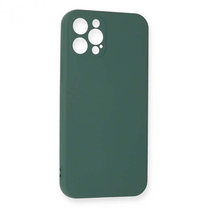Apple İphone 12 Pro Max Kılıf Nano İçi Kadife Silikon - Koyu Yeşil