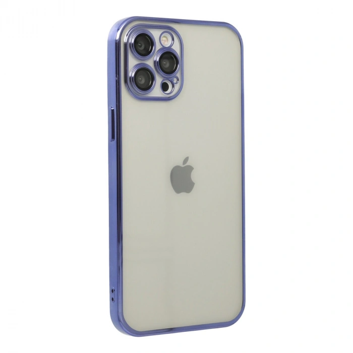 Apple İphone 12 Pro Max Kılıf Razer Lensli Silikon - Mor