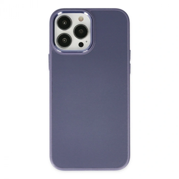 Apple İphone 13 Pro Kılıf Asya Deri Silikon - Mor