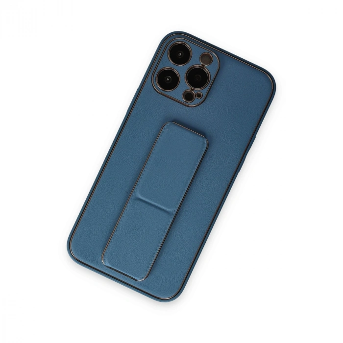 Apple İphone 13 Pro Kılıf Coco Deri Standlı Kapak - Açık Mavi