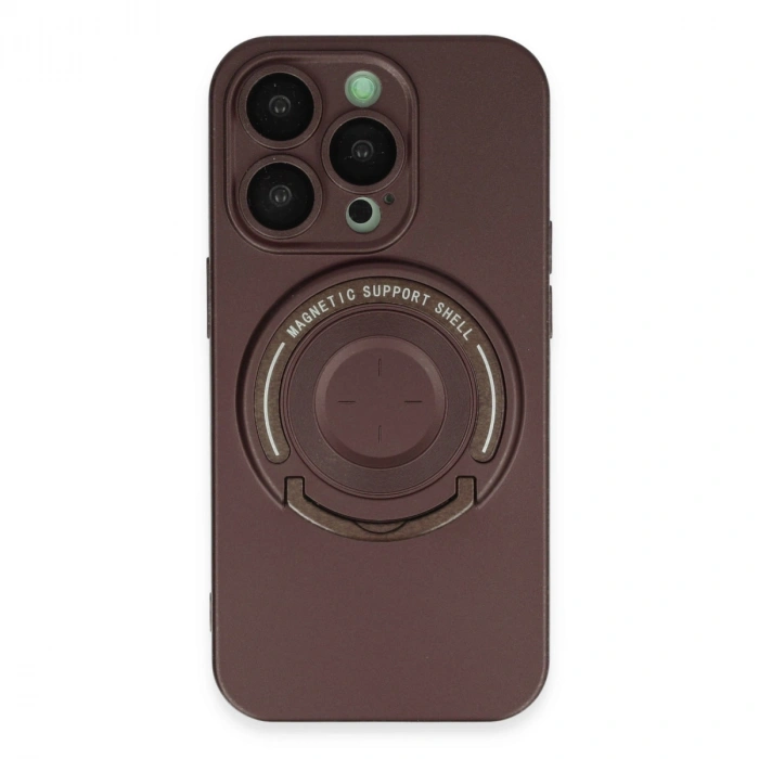 Apple İphone 13 Pro Kılıf Lukka Magneticsafe Kapak - Kahverengi