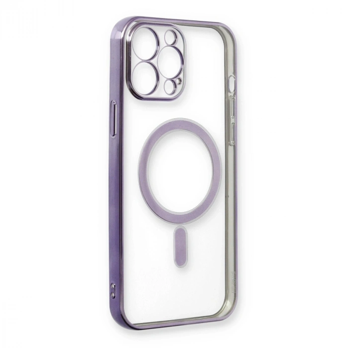 Apple İphone 13 Pro Kılıf Magneticsafe Lazer Silikon - Mor
