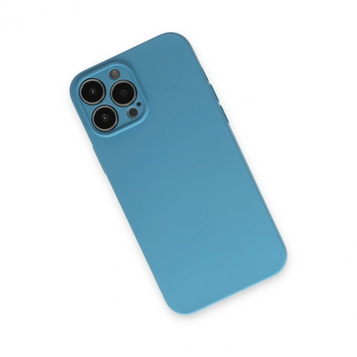 Apple İphone 13 Pro Kılıf Nano İçi Kadife Silikon - Mavi