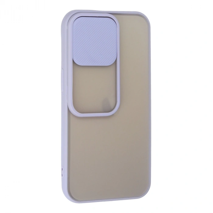 Apple İphone 13 Pro Kılıf Palm Buzlu Kamera Sürgülü Silikon - Lila