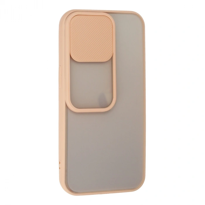 Apple İphone 13 Pro Kılıf Palm Buzlu Kamera Sürgülü Silikon - Pembe